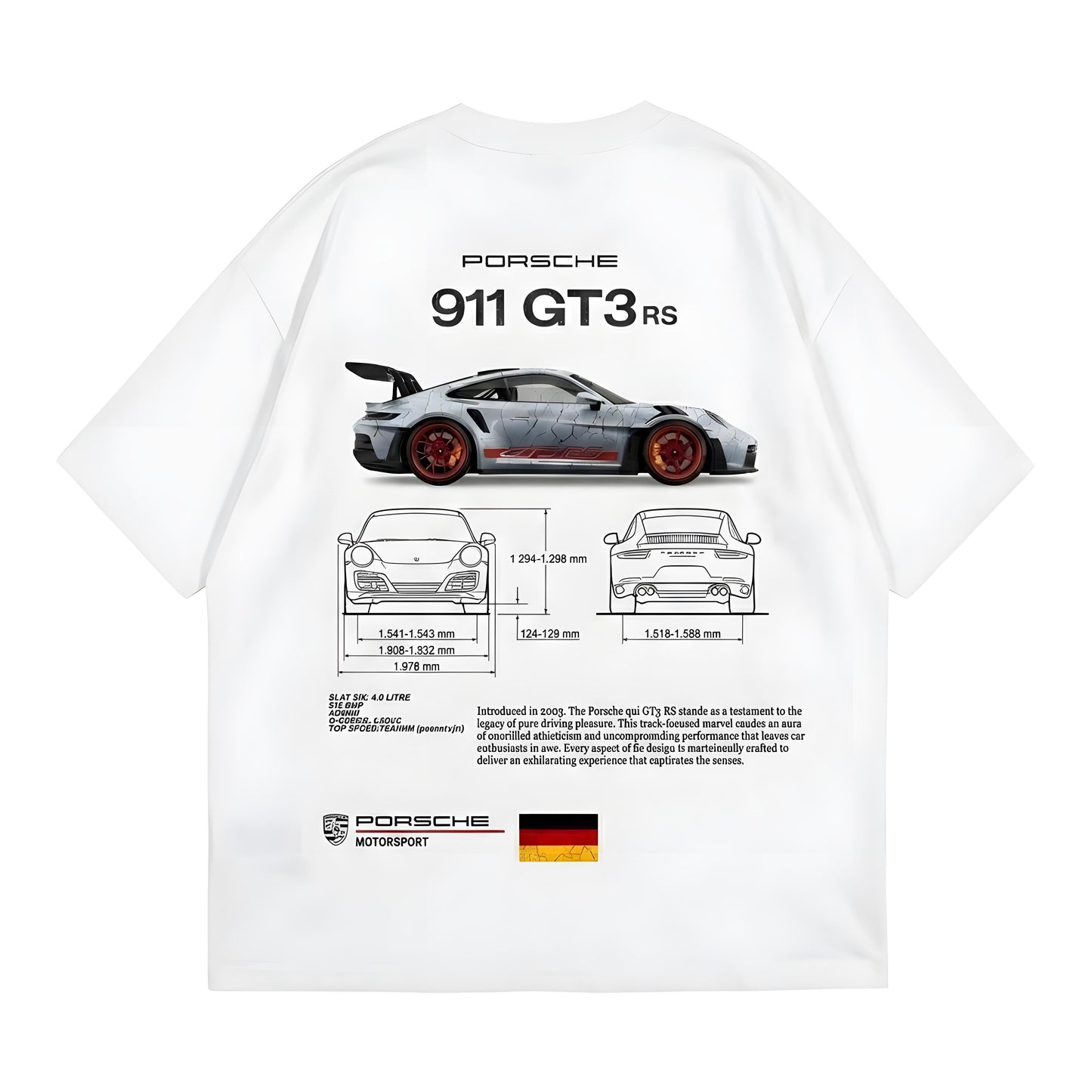 Porsche Motorsport GT3 RS Blueprint Series Streetwear T-Shirt