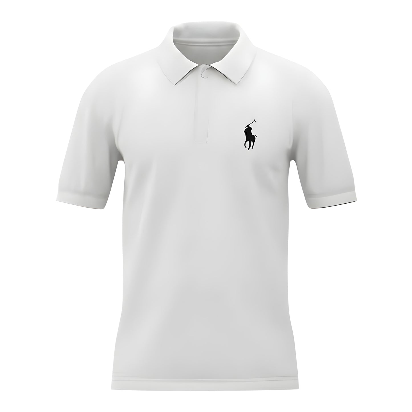 Classic Regular Fit White Polo with Signature Black Logo